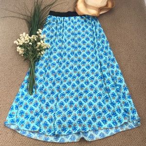 Lularoe maxi, blue leaf print